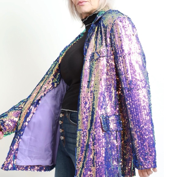 Purple and Blue Blazer Suit Jacket - Picture 12 of 12